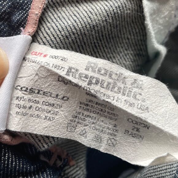 Rock & Republic Designer Cropped Capri Jeans With Pocket Embroidery Size 27 - Picture 9 of 10